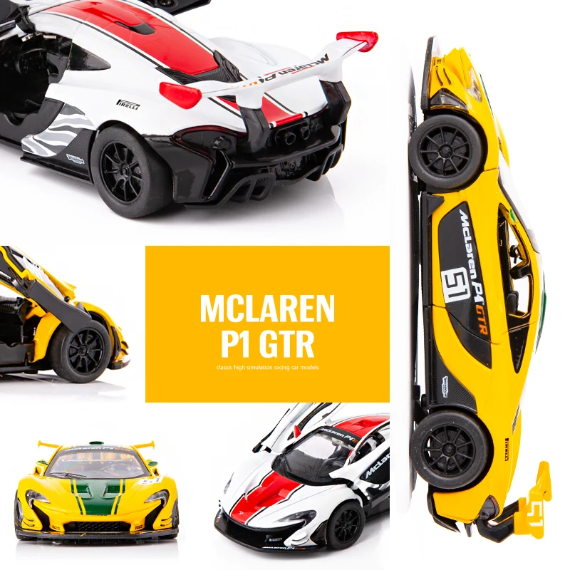 Модель автомобиля McLaren P1 Le Mans 1:32 детская игрушечная машинка из сплава со звуком и