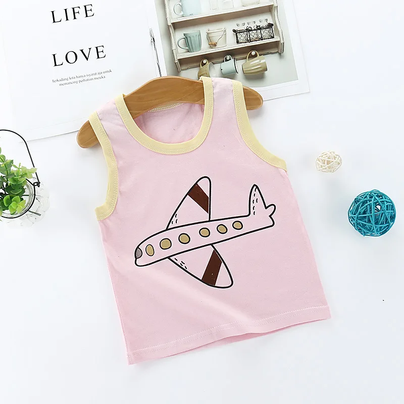 2019 летний детский жилет без рукавов хлопковая Повседневная Милая Одежда для
