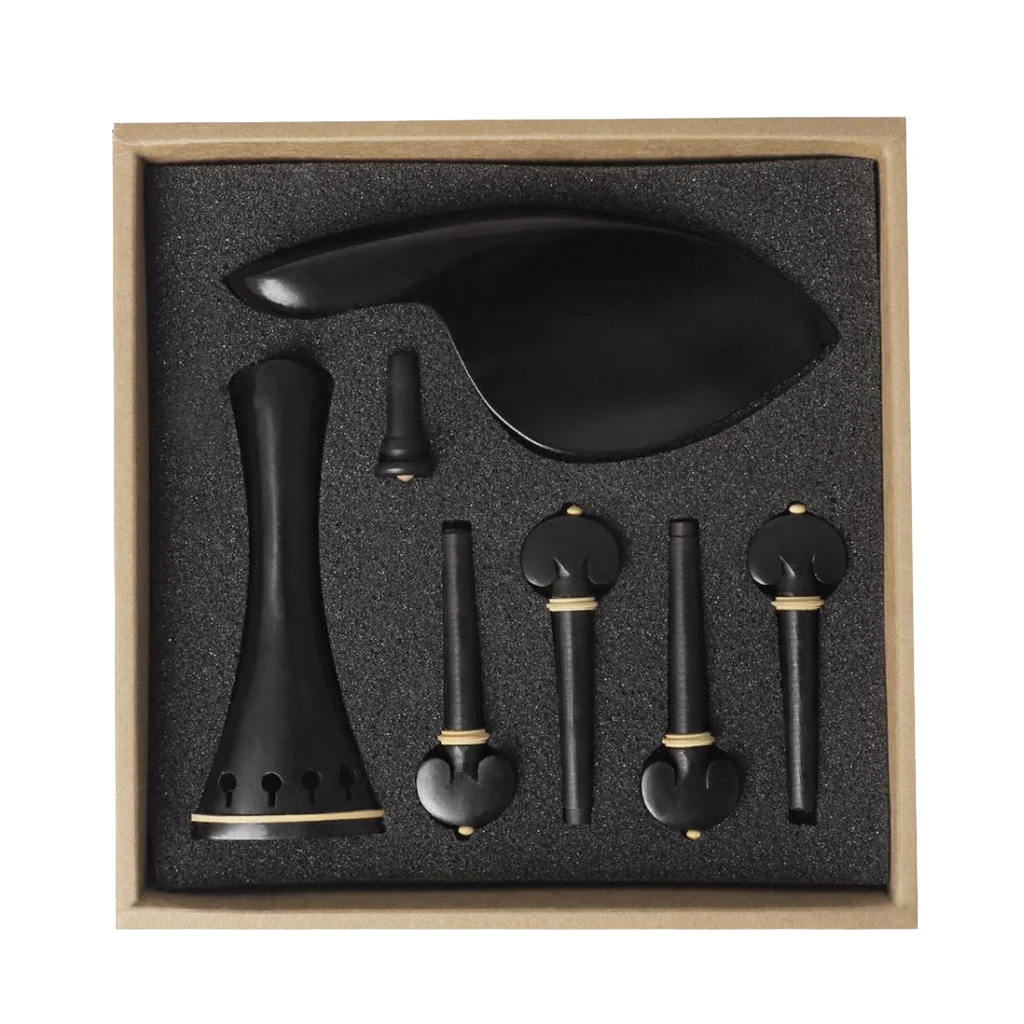 

4/4 Violin Luthier Maker Full Set Tailpiece Tuning Pegs Endpin Chin Rest