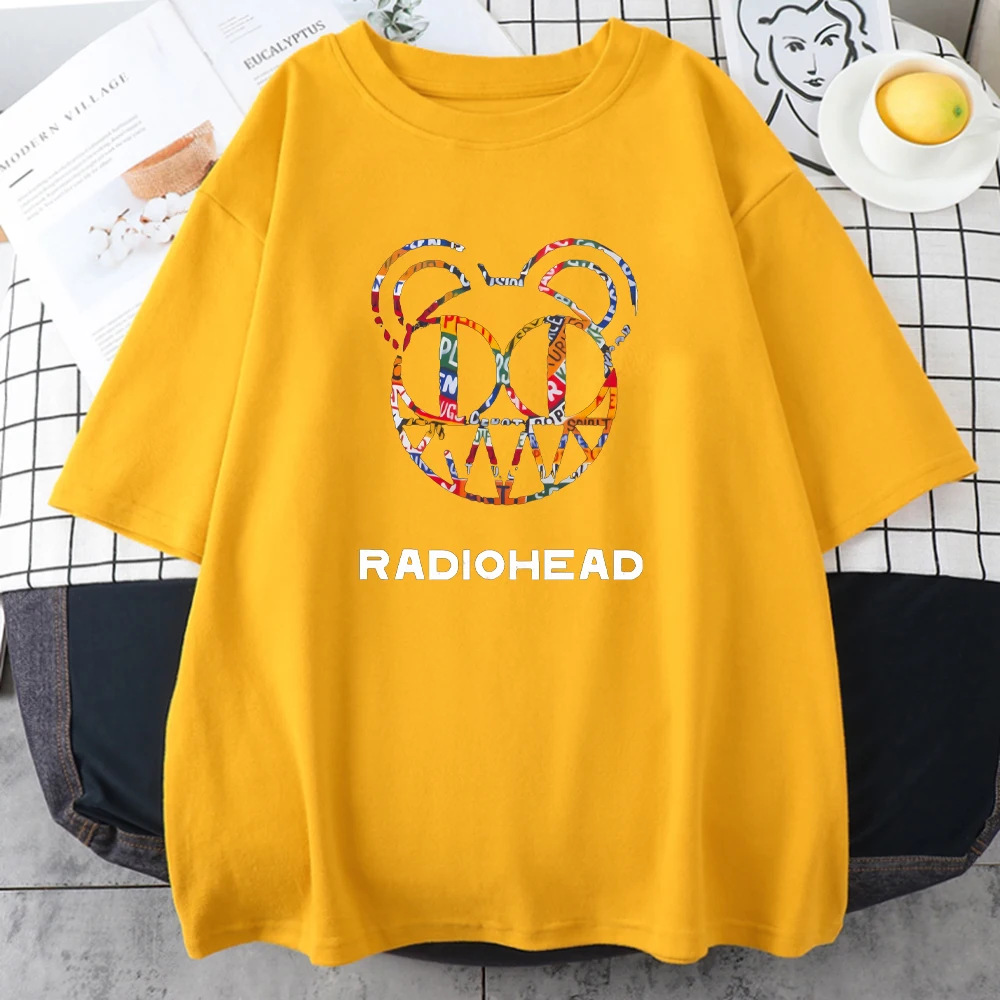 

Unisex Radiohead Printing Women Tshirt Summer Anime Breathable T-shirt Breathable Casual Tshirt Crewneck Vintage Woman Tshirts