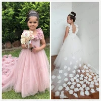 backless sexy flower girl dresses hand made flowers tulle little girl wedding dresses vintage communion pageant dresses gowns