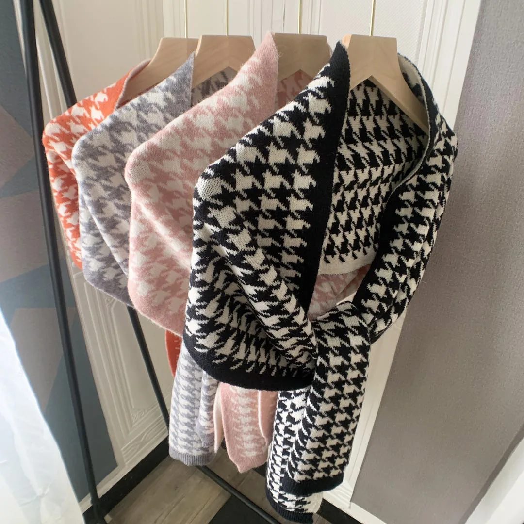 

Женская вязаная шерстяная шаль утолщенный теплый шарф многофункциональная модная накидка