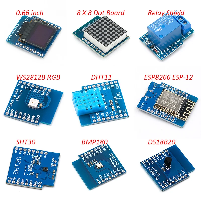 Плата для разработки Wi-Fi Nodeu Ws2812 Rgb Dht11 Dht22 Am2302 реле Ds18b20 Bmp180 набор самостоятельной
