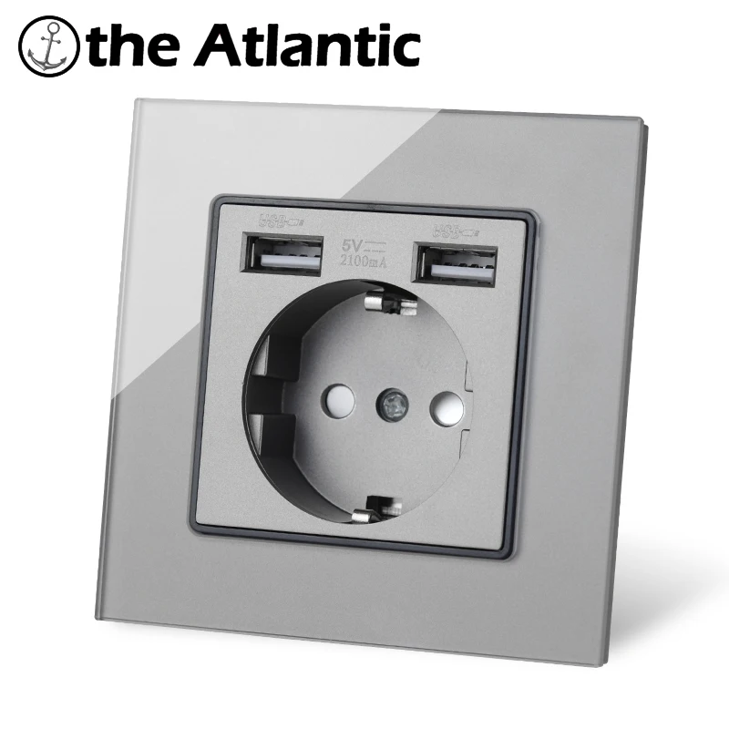Серия S-Европейская французская настенная розетка с выключателем USB тип C RJ45 Аудио