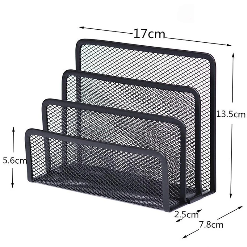 

Metal Mesh Storage Rack Stackable Desktop Letter Sorting Iron Multilayer Storage Tray Rack Multifunctional Home Office Supplies