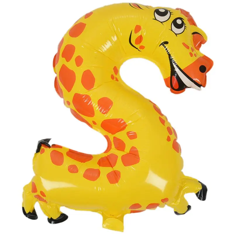 HOT-Cute kids Pet Numbers Foil Balloon Animal Air walker Helium Fun Birthday Parties Decor Giraffe 2 | Дом и сад