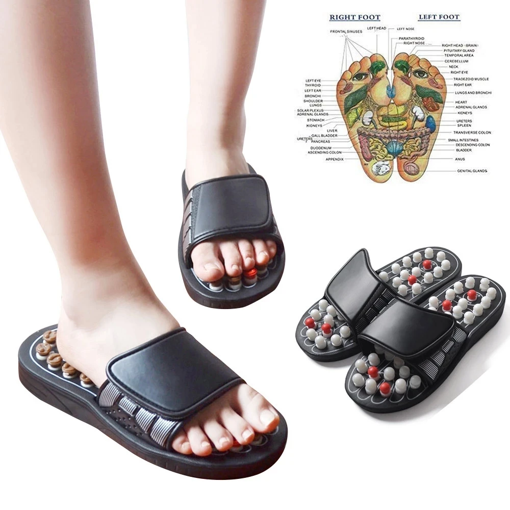

Feet Massage Slippers Foot Reflexology Acupuncture Therapy Massager Walk Stone Shoes Acupuncture Cobblestone Massageador