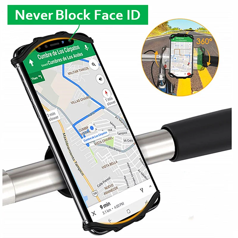 Велосипедный держатель для телефона Регулируемый силиконовый велосипедный