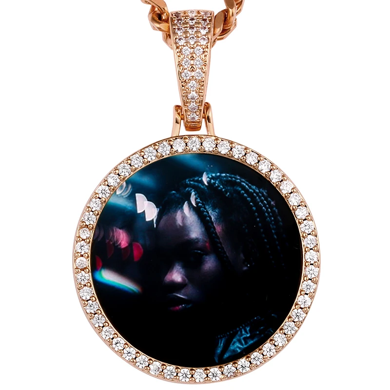 Цепочка мужская с кулоном в стиле хип хоп украшение декором под фото на заказ