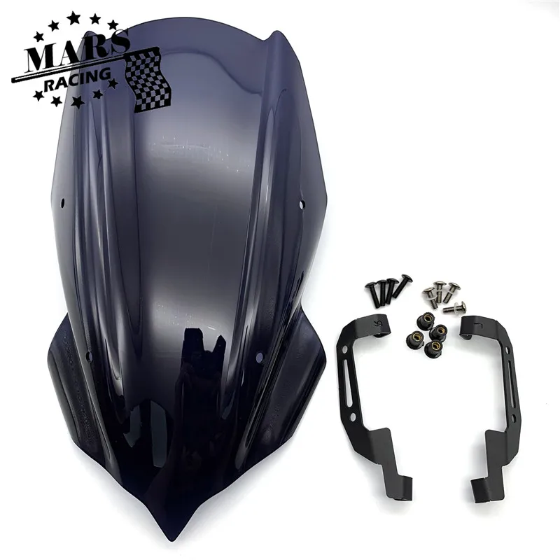 Для KAWASAKI Z250 Z400 Z-250 Z-400 Z 250 Z 400 двойной пузырь мотоцикл спортивный лобовое стекло ветровой щиток козырек Viser - Цвет: Темно-серый