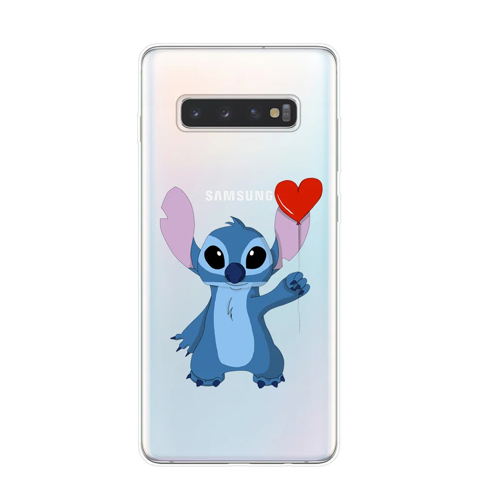 Милые чехлы для телефонов Disneys Stitch для samsung S10 S9 S8 Plus S10e 5G S6 S7 Edge S10Lite, Прозрачная силиконовая Мягкая задняя крышка