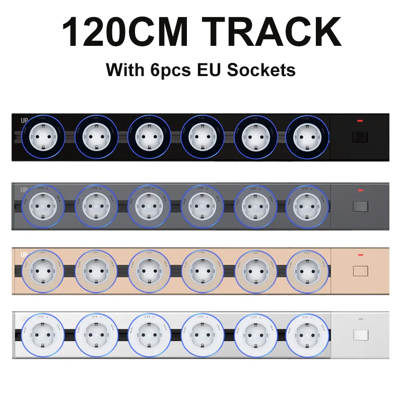 

Настольный силовой Трековый адаптер высокого качества, гибкая розетка | Кухонная настольная орбитальная рейка, электрические розетки с поверхностью ЕС