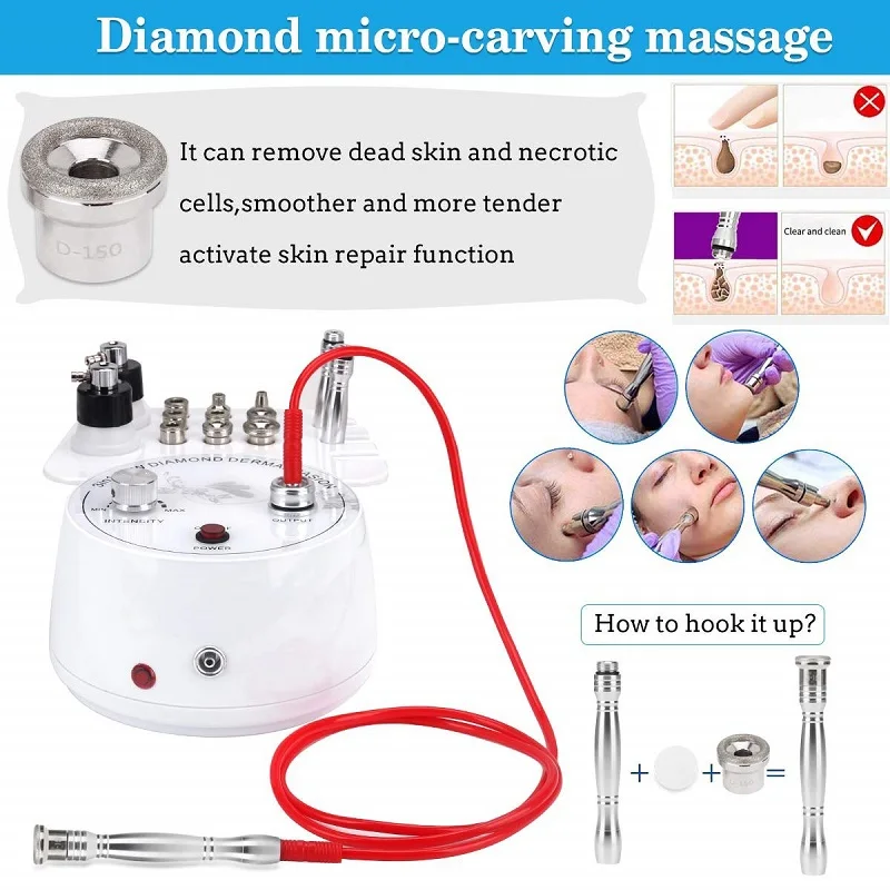 3 in 1 Diamond Microdermabrasion Dermabrasion Machine Water Spray Skin Wrinkle Face Peeling microdermoabrasion facial | Красота и