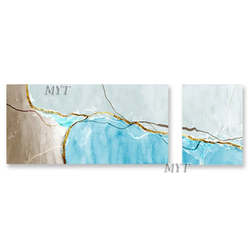 

No Framed Hand Painted New Home Wall Decor Design Abstract 2pcs Oil Painting On Canvas Wall Art Entrance Panel Set Home Showpie