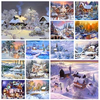 5d diy diamond painting landscape winter house full square rhinestone embroidery cross stitch kit mosaic picture decoration gift
