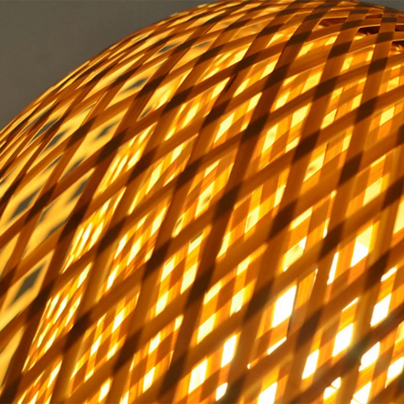 Современная плетеная бамбуковая люстра ручной работы Бамбуковая Люстра для