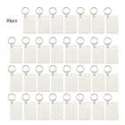 30 шт Деревянный ДВП, брелки для ключей, пустой прямоугольник МДФ, брелки для ключей, типографская краска, нанесенная путем сублимации, брелки для ключей, комплект ювелирных изделий