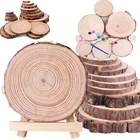 Натуральная сосна, круглые необработанные деревянные ломтики, круги с корой дерева, деревянные диски, сделай сам, ремесла, картина для свадебной вечеринки, толщина 3-12 см, 1 упаковка