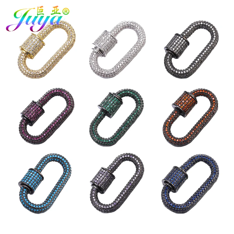 Juya DIY Punk Jewelry Making Supplies 7 Styles Copper Fastener Carabiner Screw Clasps Pendants Accessories For Necklace Handmade | Украшения