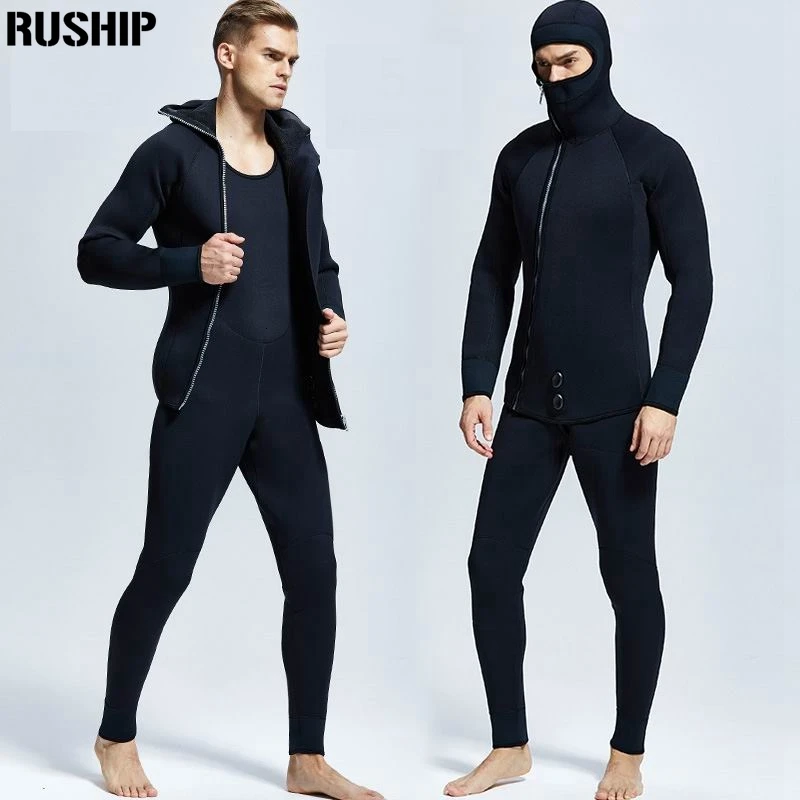 Профессиональный толстый неопреновый гидрокостюм 5 мм 7 зимний теплый костюм из