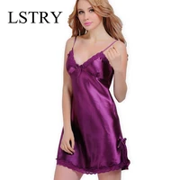 ladies sexy silk satin night dress sleeveless nighties v neck nightgown plus size nightdress lace sleepwear nightwear for women