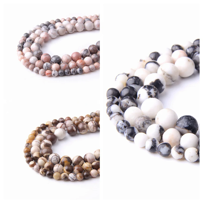 Оптовая продажа 15 5 &quotполированный розовый Зебра Jaspers каменные бусины NaturalBead6 мм 8