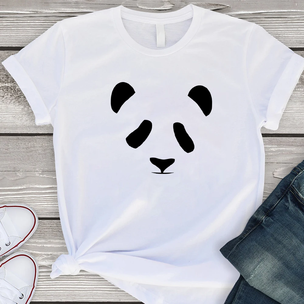 Гигантская панда удобная графическая женская футболка простая тонкая стильная