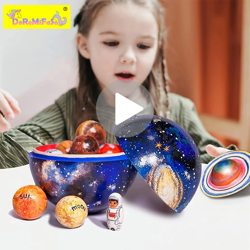 

Деревянная солнечная система, игрушки, подарки, набор для девочек, планеты Вселенной для мальчиков, обучающая игра, развивающее пространств...