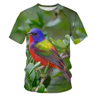 new mens and womens t shirt fashion 3d printing flower and bird series leisure sports oversized t shirt short sleeved o neck