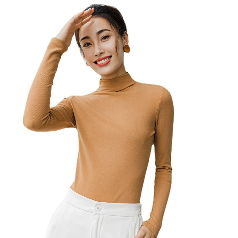 

2021 New Autumn Winter Knitting Slim Turtleneck Sweater Bottoming Long Sleeve Minimalist Women Pullover Jumper