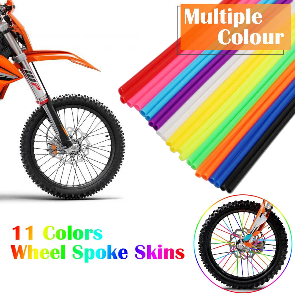 

72 Pieces Motorcycle Spoke Covers, Tire Protector, Leather Cover, for Motocross, Bicycle, Wheel Spoke Covers Rims for Universal