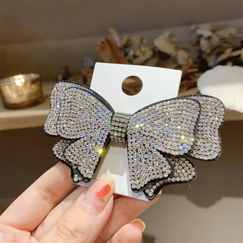 New Women Crystal Butterfly Bows Hair Clips 2020 Fashion Bling Full Rhinestone Barrettes Hairpins For Girls Hair Accessories