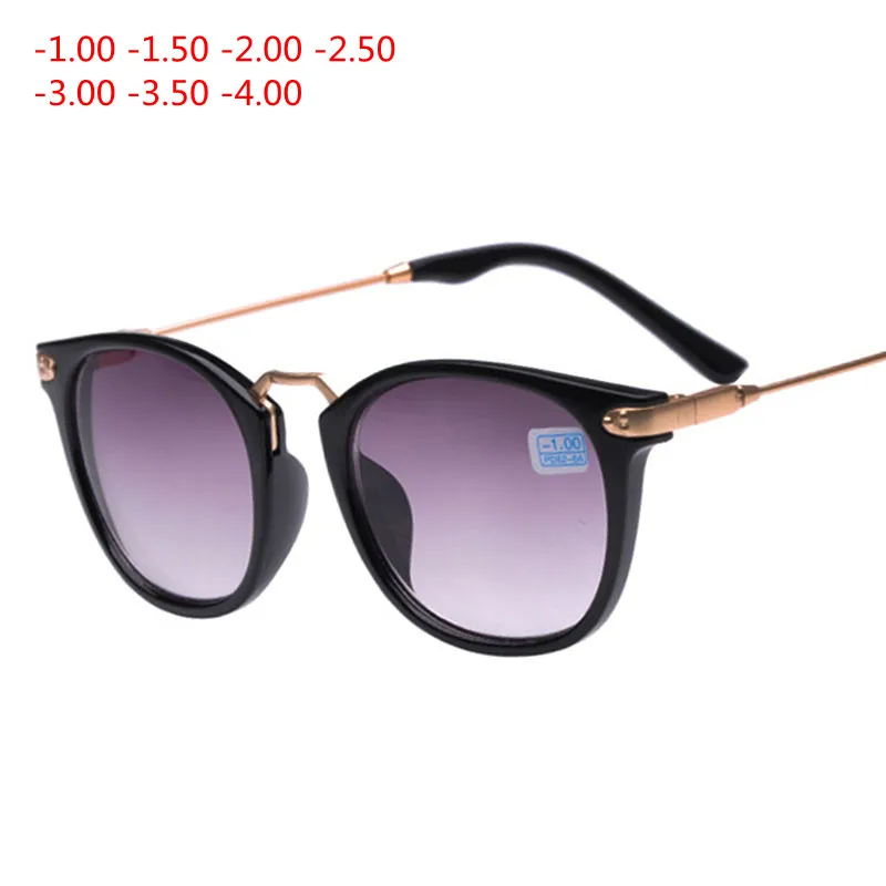 

New Finished Myopia Sun Glasses Fashion Gray Lens Metal Legs With Degrees Sunglasses -1 -1.5 -2.0 -2.5 -3.0 -3.5 -4.0