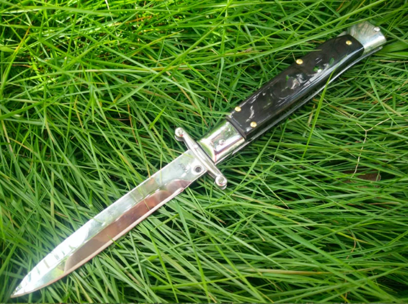 Итальянский Swinguard 440 бык рога одного действия тактический самообороны складной edc карманный нож Походный нож охотничьи ножи Рождественский подарок