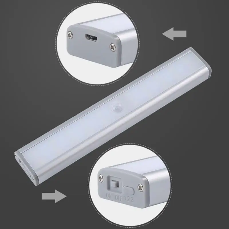 

2021 New 20LED Motion Sensor Closet Lights USB Rechargeable Wireless Under Cabinet Lights For Closet Stairs Kitchen