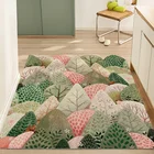 Зеленый лесной ковер, водонепроницаемый низкопрофильный дверной коврик, прочный натуральный резиновый коврик, приветственный дверной коврик