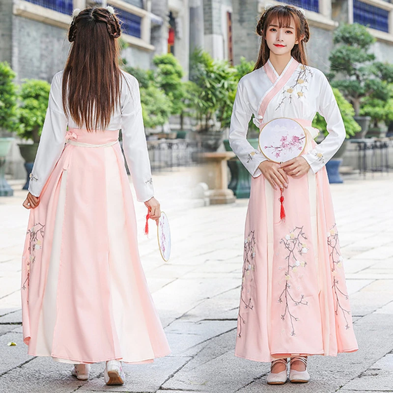 Китайский стиль Hanfu Женский костюм сливы платье феи юбка свежая и элегантная Huaqing