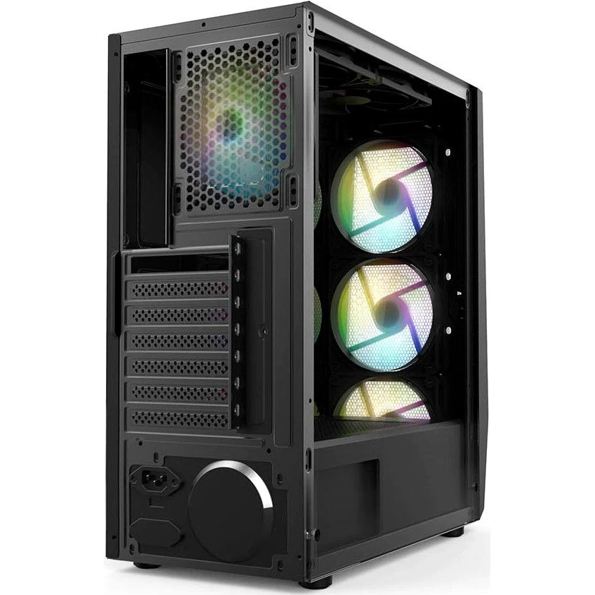 Корпус игровой для ПК HIPER ORO 4RGB чёрный (ATX закаленное стекло RGB fan 4x120 мм 1xUSB HD