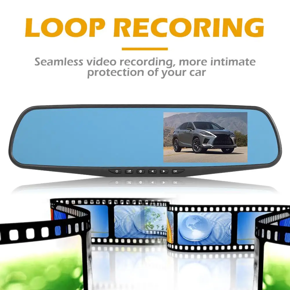 Q103B HD 1080p Автомобильный видеорегистратор 4 3 дюймов IPS 480X800 двойной объектив