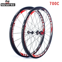 novatec road bike carbon fiber tubular tyres wheelset 700c bicycle parts 4 bearings 7 11speed v brake qr bicycle carbon wheels