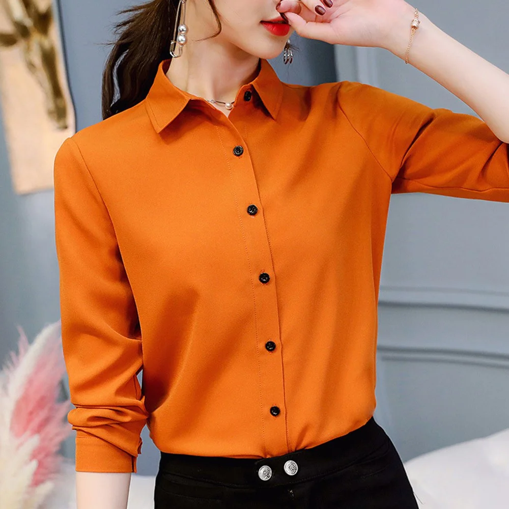 

Women's Lapel 3/4 Sleeve Shirt Solid Color Casual Business Office