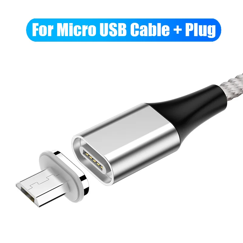 5А Магнитный кабель Micro usb type C супер быстрая зарядка телефона Microusb type-C магнитное зарядное устройство usb c для huawei xiaomi samsung - Цвет: Silver for Micro