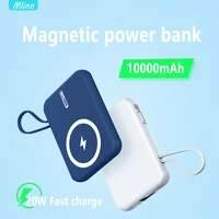 10000mah 15w new magnetic wireless portable power bank fast charging for iphone 12 13 pro max mobile charger external batt