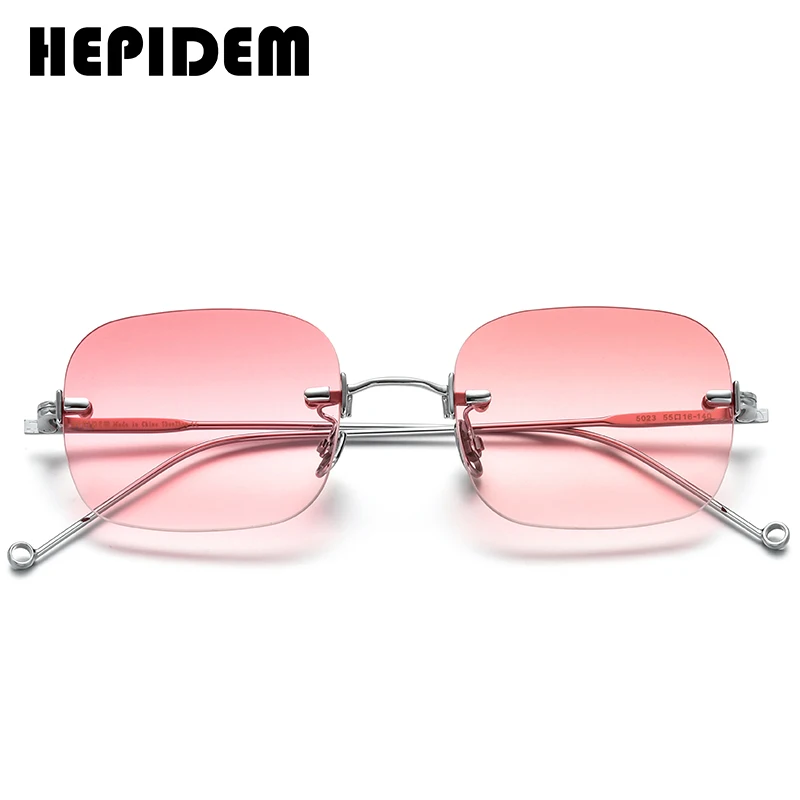 HEPIDEM Rimless Sunglasses Women 2020 New Luxury Brand Fashion High Quality Alloy Sun Glasses Men with Mirror Nylon Lens gm 5023 |