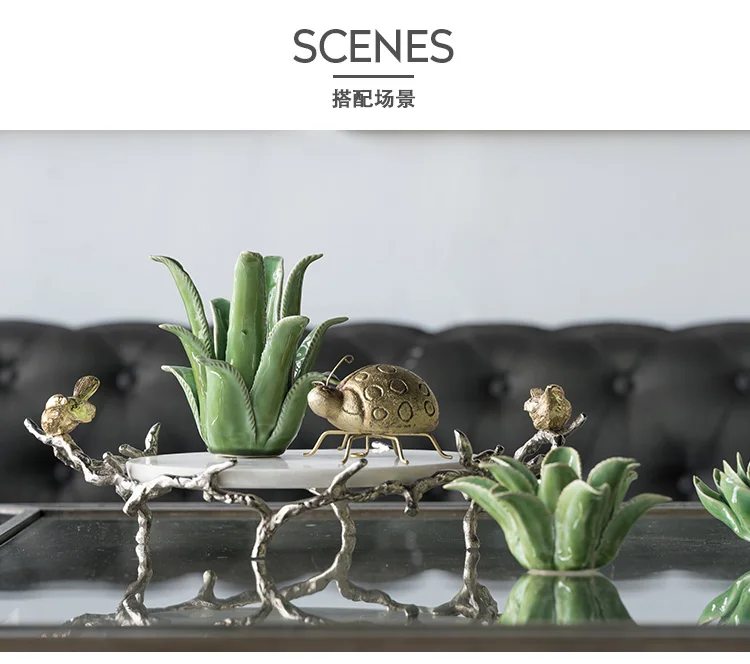 Винтажная статуя с двумя птицами поднос из сплава белое Мраморное украшение для