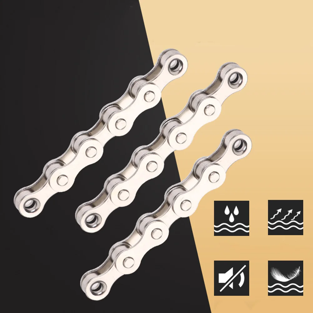 

Bicycle Single Speed Chain Folding Bike Dead Fly Chain High Strength Chains 1/2 X 1/8 Inch 114 Sessions Silver Cycling Parts