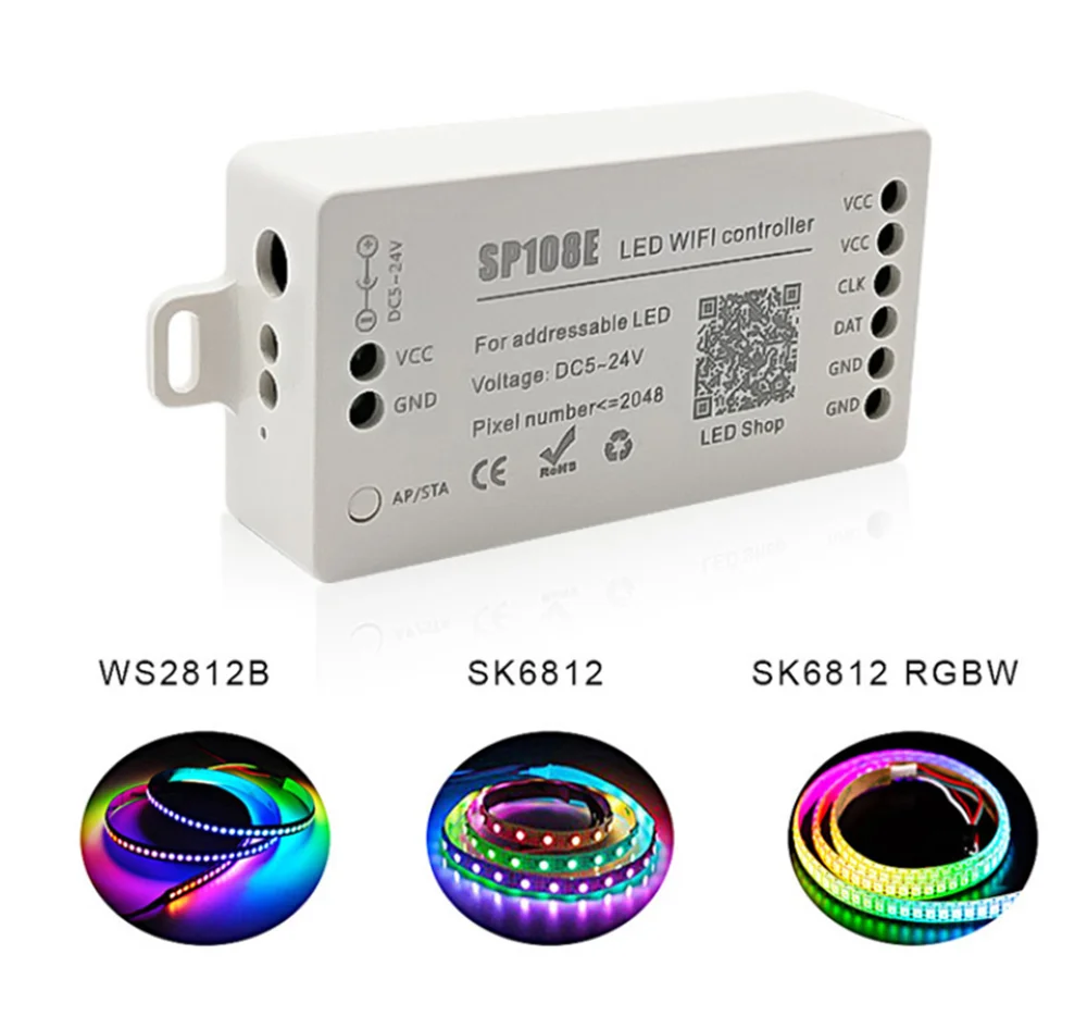 Светодиодный Wifi SP108E Magic Управление WS2812B WS2813 и т. д. светодиодный полосы модуль