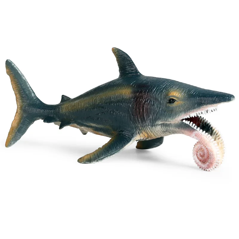 

Cross-border Simulation Marine Life Model Children's Toy Solid Shark Curling Shark Spiral Tooth Shark Plastic Ornaments Hand to