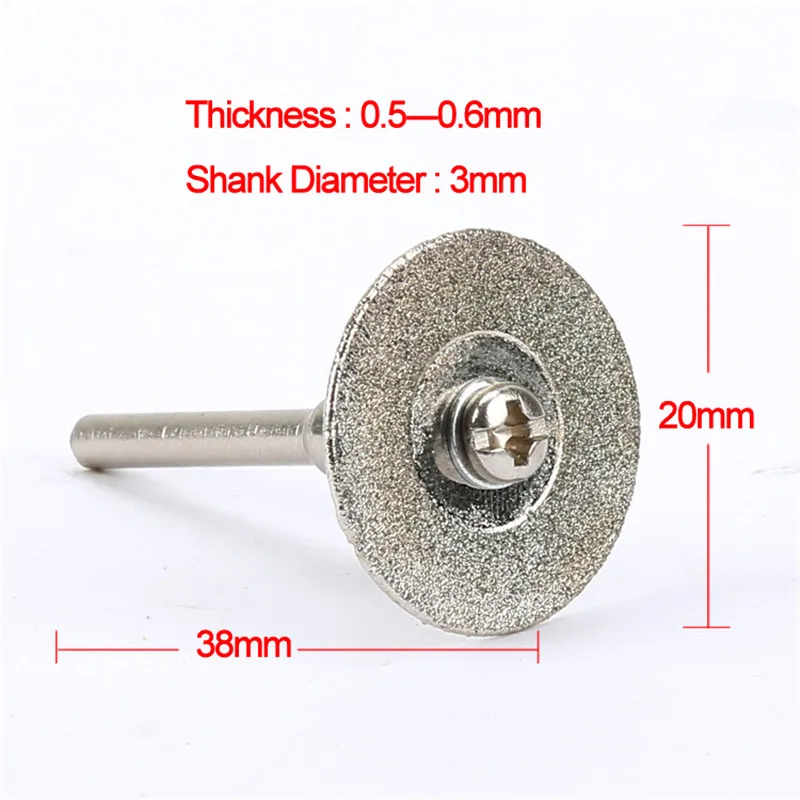 10pcs/set Diamond Discs +2pcs Arbor Shaft 20mm Thin Grinding Slice MINI Cutoff Wheel Refine jewelry making Craft Rotary Tool | Инструменты
