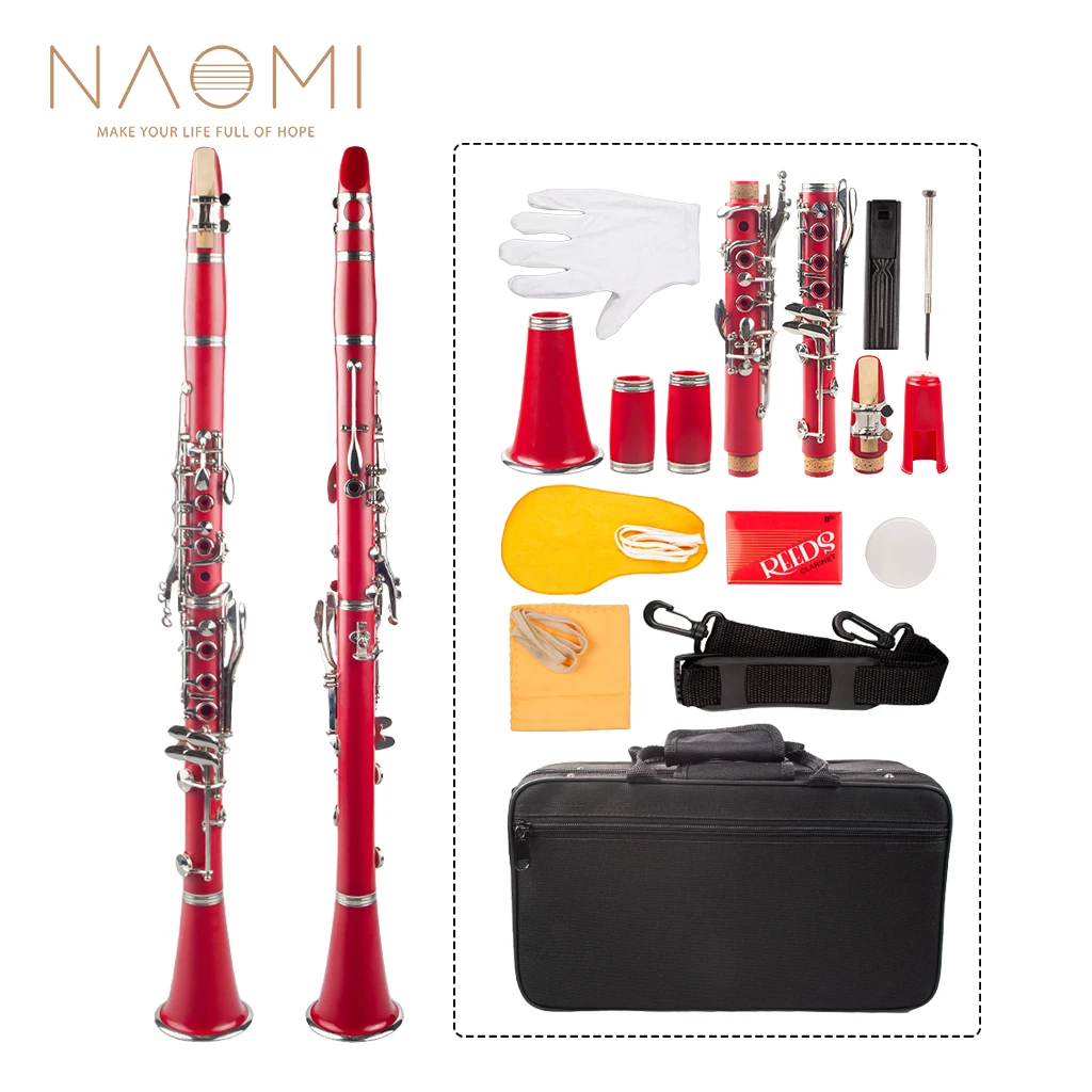 Naomi Professional Bb кларнет ABS Cupro никелированный набор 17 ключей с кларнетом + тростниками